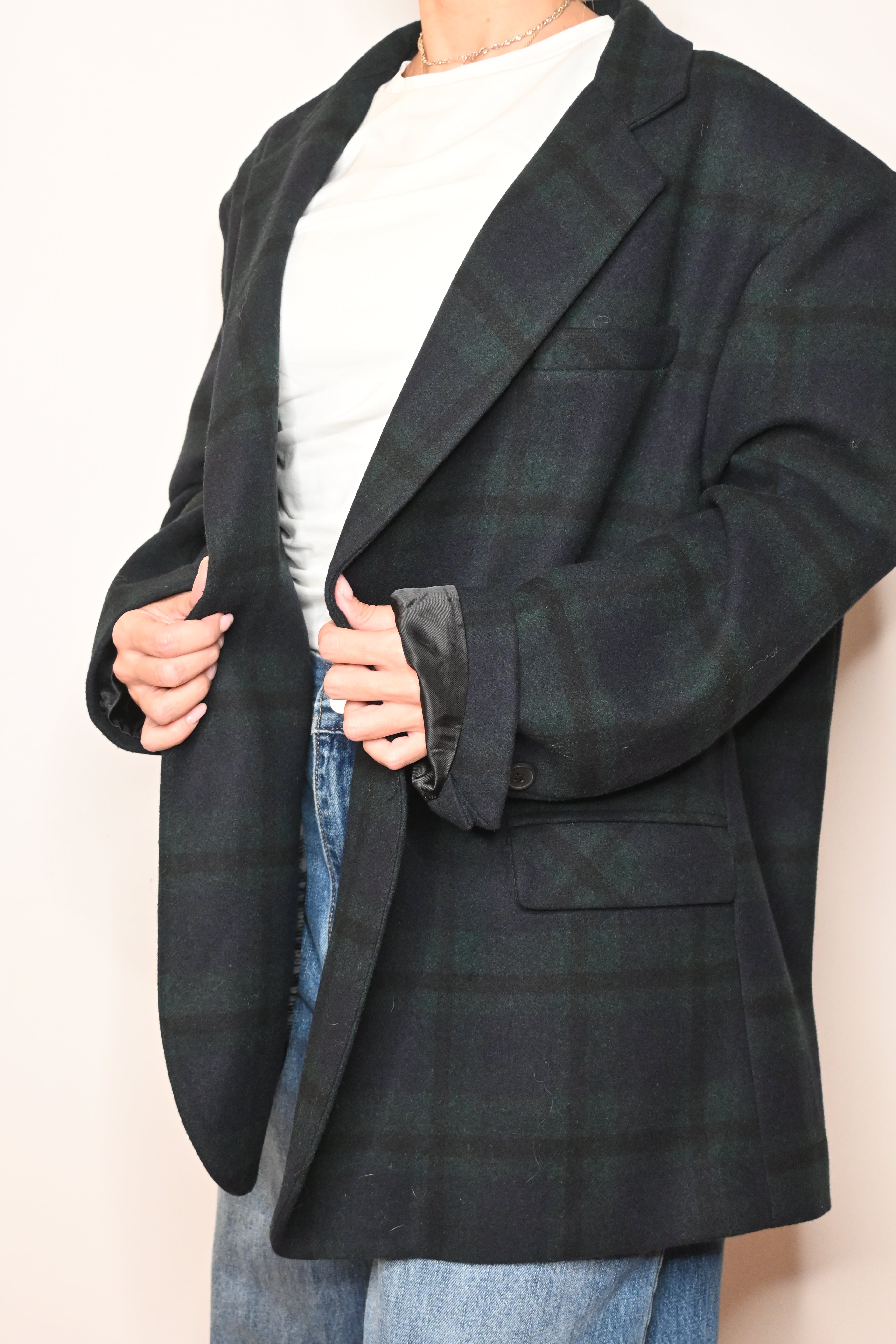 GIACCA OVER IN PANNO FANTASIA TARTAN